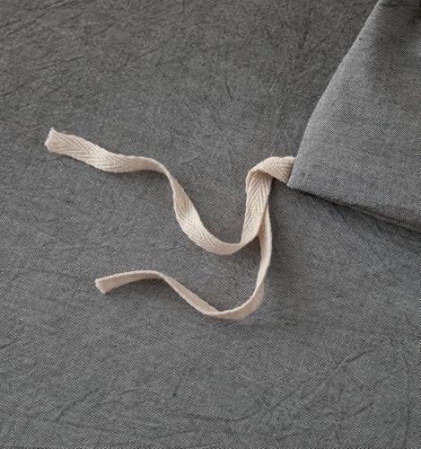 JIYUAN 100% Washed Cotton Duvet Cover Set 3 Pieces Full, 1 Duvet Cover 80x90 Inches (Comforter Not Included) and 2 Pillowcases,Linen Feel Bedding Set Comfy and Breathable, Heathered Dark Grey