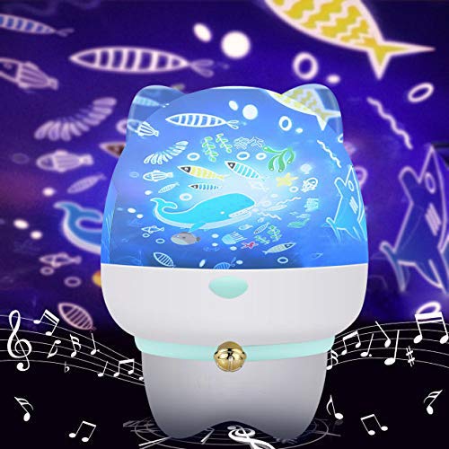 Sbdsyue(ユェ) スタープロジェクターライト 星空ライト 360度回転 ブルートゥース音楽再生 ベッドサイドランプ 5セット投影フィルム 振動感応 輝度・モード調節 リモコン付き USB充電夜間ライト常夜灯