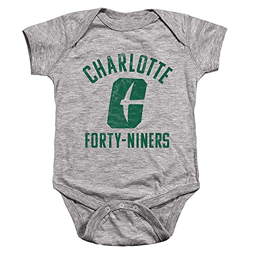 University of North Carolina at Charlotte Official Forty-Niners Logo Unisex Infant Snap Suit for Baby,Athletic Heather, 6 Months