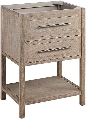 Signature Hardware 484770 Robertson 24" Freestanding Mahogany Single Basin Vanity Cabinet - Cabinet Only - Less Vanity Top - Brushed White