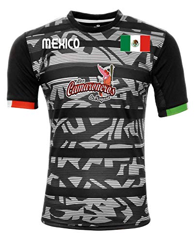 Jersey Mexico Camaroneros de Nayarit 100% Polyester BlackGrey Made in Mexico miniatura 1
