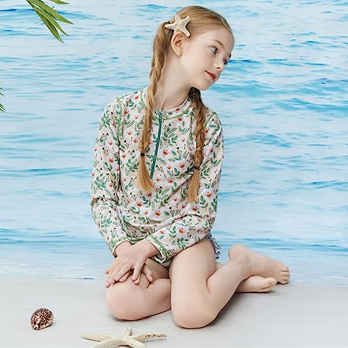 Image of Toddler Girls Swimsuit Rash Guard Sets 2-Piece Bathing Suits UPF 50+ Summer Kids Swimwear 2-7T