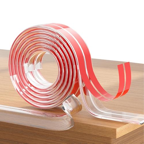 Protections Coin de Table pour Bébé,Transparent Bande Protection Meuble 2M*10mm*2mm,Pré-adhésif PVC Protecteur des Bords,pour Chambre à Coucher, Salon,...