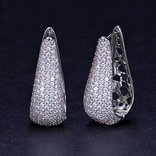 Boucles d'oreilles en cristal pavé de zircone éclat doré rose de prestige HLTYGWX