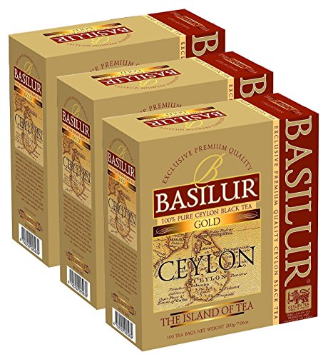 Thé noir de Ceylan Basilur 100 sachets à ficelle pour votre pause détente naturelle Pack de 3