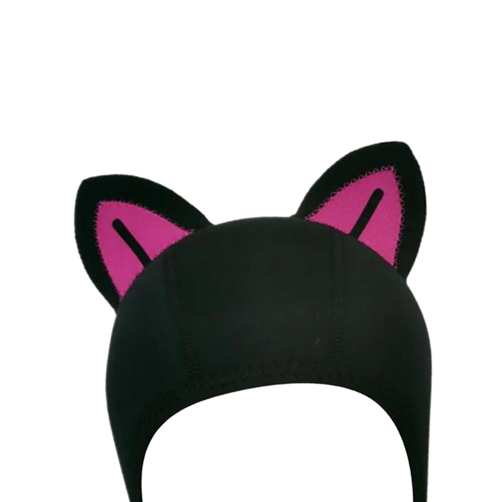 Cappuccio da Sub con Orecchie di Gatto, Berretto da Neoprene, Comodo Cappello da Surf per Canoa, Sport Acquatici Invernali, Kayak, Rosa Nera