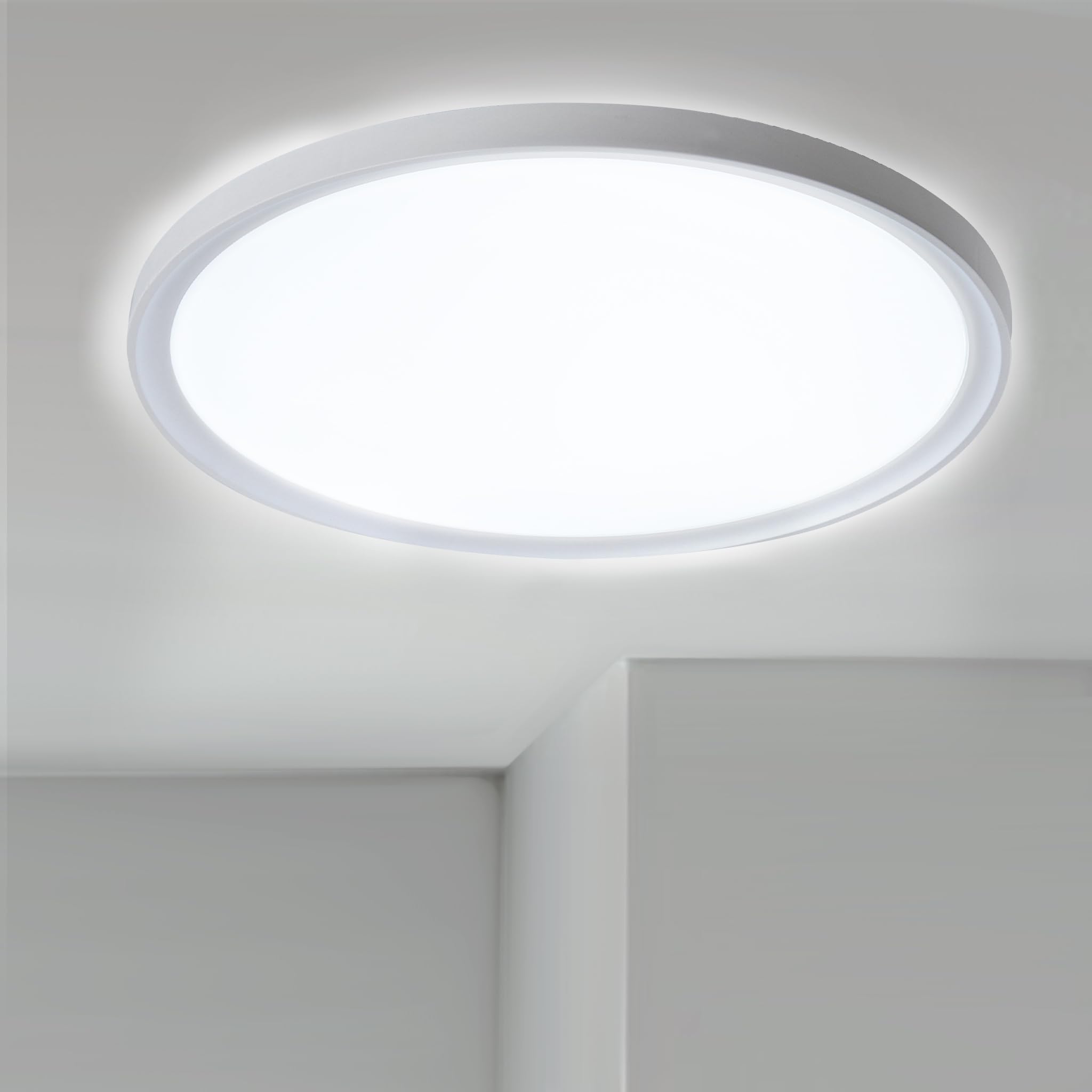 Genatu Plafonnier LED 19W IP65 Étanche - 2100 Lumens - Équivalent 126W - Rond Blanc 20cm Pour Salle De Bain