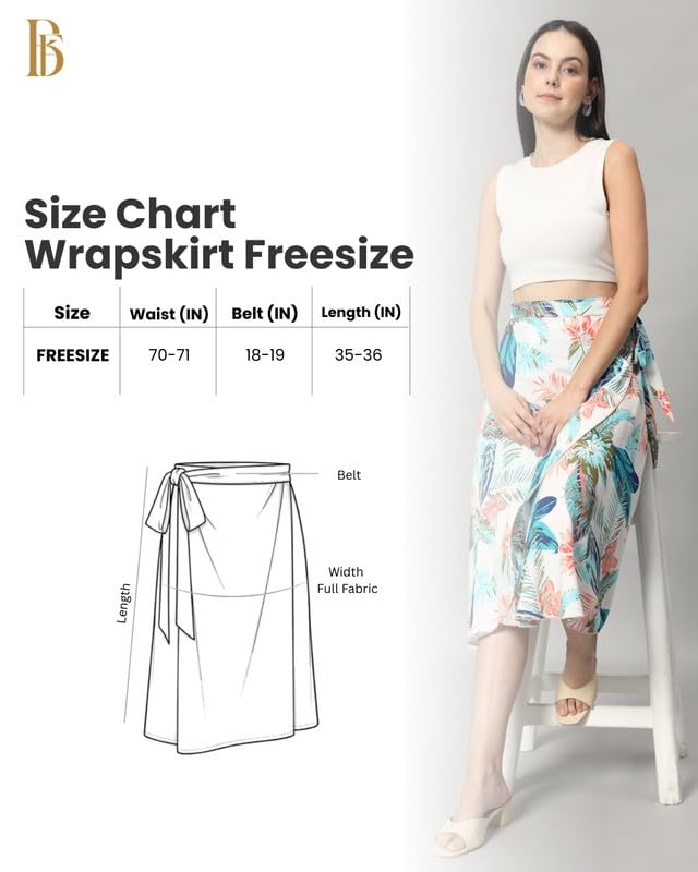 Image of Women's Boho Skirt High Low Split Summer Beach Midi Wrap Skirts