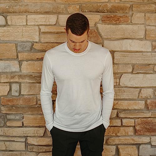 Men's Tall Slim-Fit Long Sleeve Crewneck T-Shirt, Super Soft Poly Blend Long Tee4