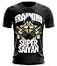 Stylotex Fitness T-Shirt Herren Sport Shirt Training to go Super Saiyan Vintage Gym Tshirts für Performance beim Training | Männer Kurzarm | Funktionelle Sport Bekleidung, Farbe:schwarz, Größe:M
