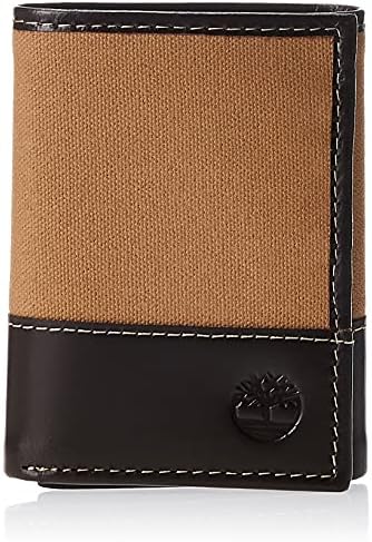 Timberland Men's Canvas & Leather Trifold Wallet