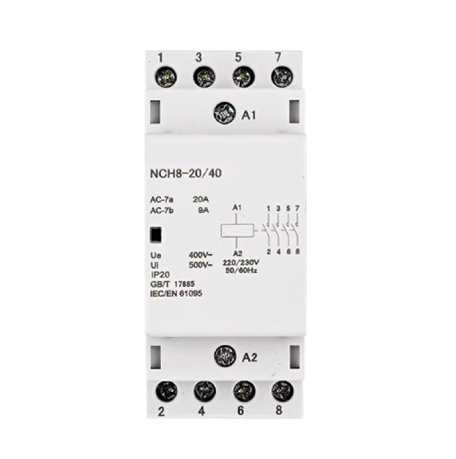Contacteur NCH8-20/40 20A commande 4 contacts NO pour éclairage extérieur - 2