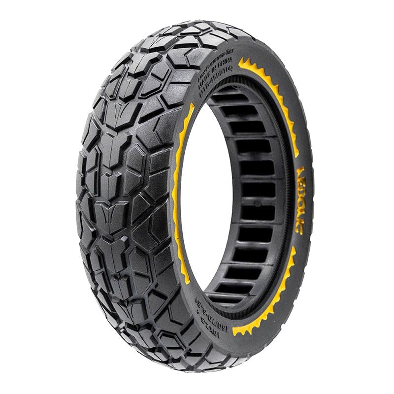 Compatibile con Pneumatico Monopattino Elettrico Full Ultralight Offroad 10x2,5-B44 [Nedong] Nero-Giallo