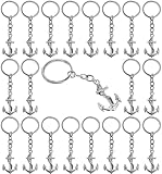 PHAETON 40PCS Silver Anchor Keychain Keyrings Ocean Themed Party Favor Wedding Favors for Guests, Creative Souvenirs Gifts Nautical Theme Wedding Party Decorations