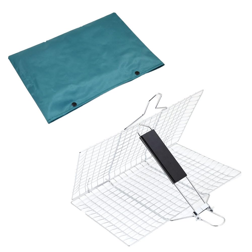 Mvosjfie Light Grill Basket Large Folding Grilling Baskets Portable Outdoor Camping Bbq Rack For Fish Cooking Accessories