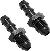 Vista 11 de Negro recto aluminio 4AN macho Flare a 1/4 "(6.3mm) Barb Push Hose Barb Fitting Adapter