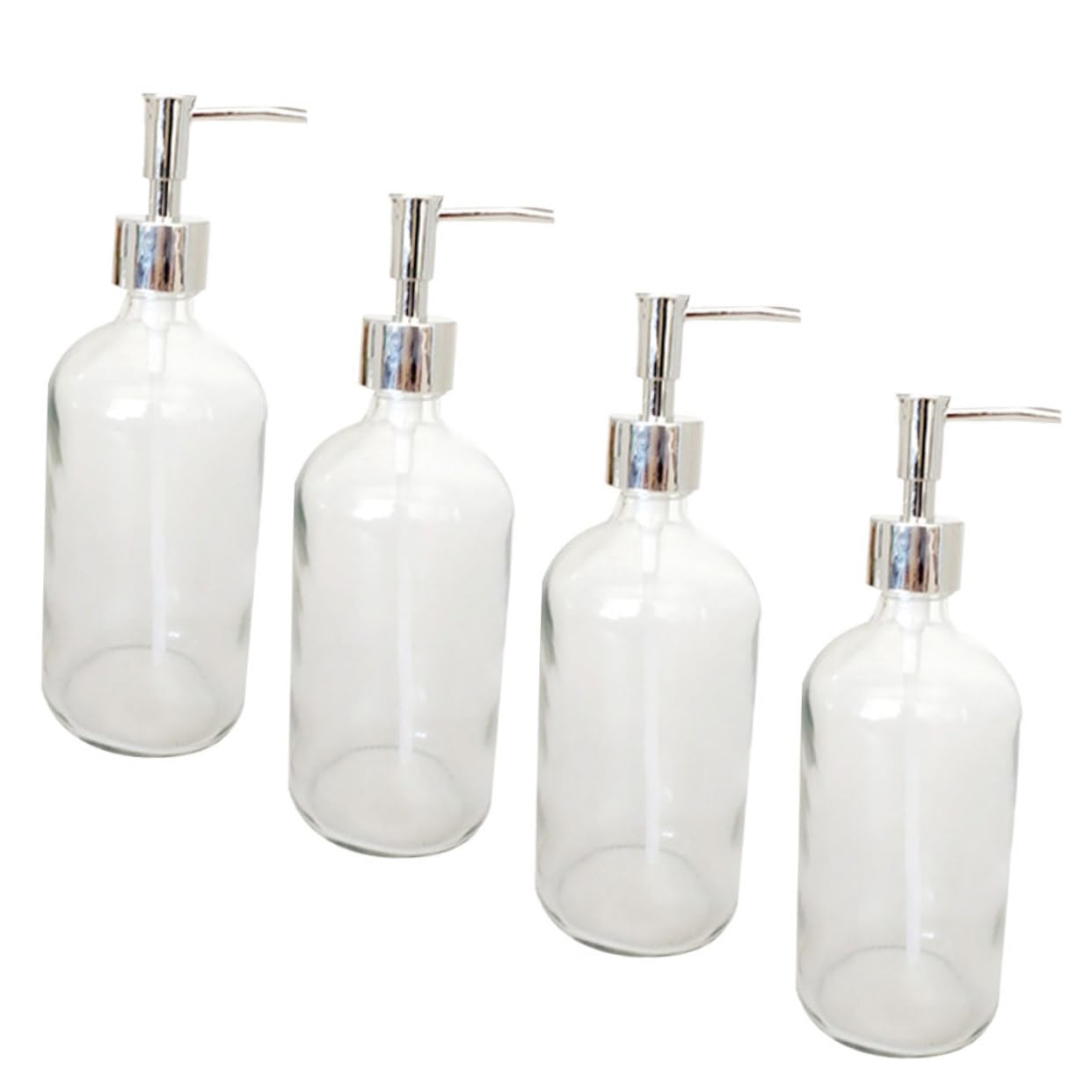 Cabilock 4 Piezas Contenedor De Loción Botella De Loción Portalápices para El Aula Contenedor De Artículos De Tocador Dispensador De Jabon Champú Botella De Vidrio