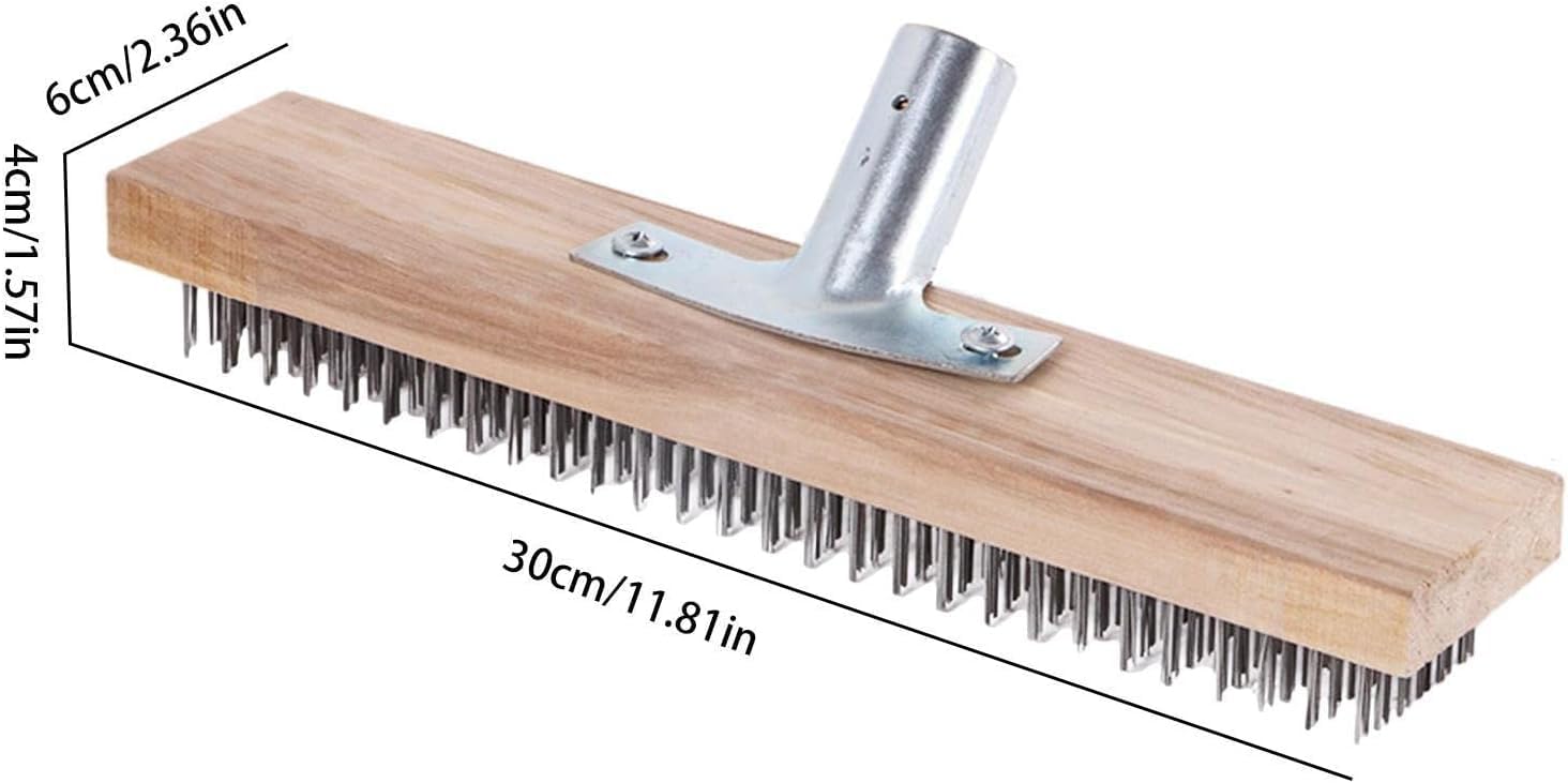 Drahtbesen Mit Verstellbarem Stiel - 30cm Stahlbesen Für Terrasse, Garage & Garten