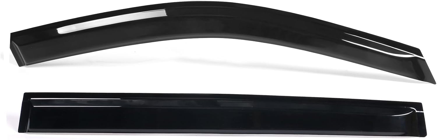 IKON MOTORSPORTS, Window Visors Compatible with 2014-2019 Toyota Highlander, Tape On Acrylic Shade Rain Sun Guards Wind Vent Air Deflector, 2015 2016 2017 2018