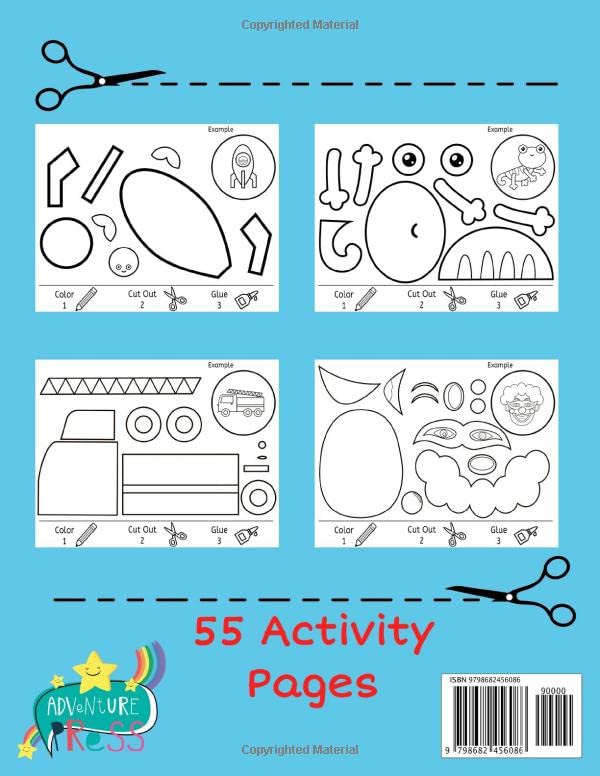 Scissor Skills Color, Cut Out and Glue: Cut and Paste Workbook for Kids and Toddlers Ages 3+, Preschool and Kindergarten, A Fun Cutting Practice Activity Book, Motor Skills, Hand Eye Coordination - Image 2