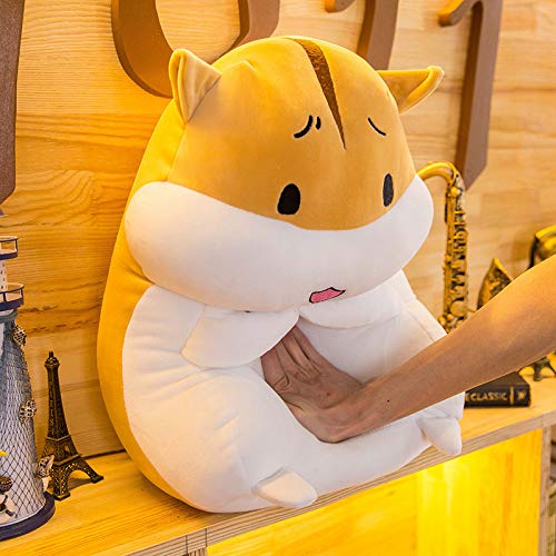 Niedliches Hamster-Plüschtier Kuschel-Hamster-Kissen Kuscheltier-Puppe Weicher Hamster Plüschkissen für Kinder/Paare Geschenke Grau-01 60cm
