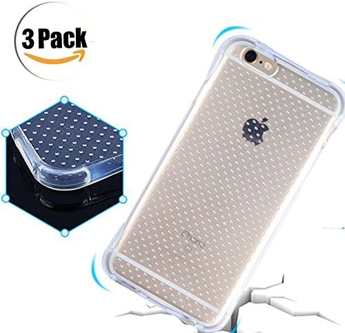 [3-Pack]Crashproof Protector Case for iPhone 6 6s, Lubar [Liquid Skin] [0.4mm Ultra Clear] Soft Flexible Extremely Thin Gel TPU Transparent Skin Scratch-Proof Case for iPhone 6/6s(4.7 inch) - Clear