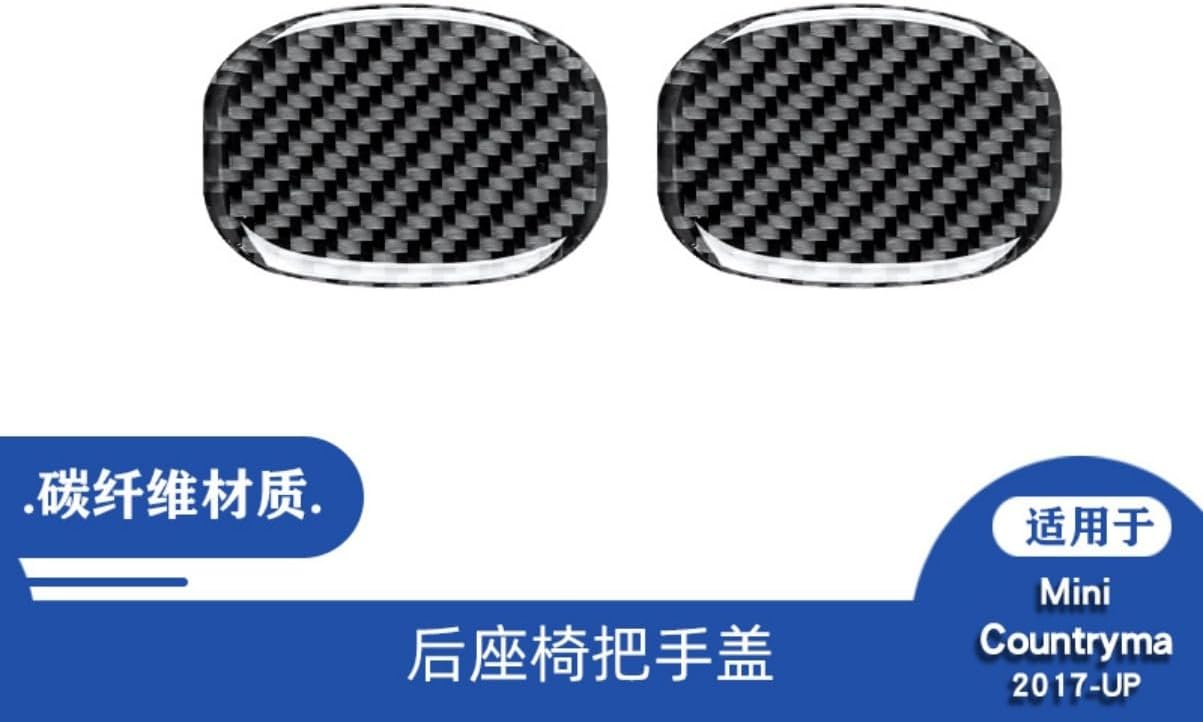 Carbon Fiber Car Interior Accessories Decoration Decal Sticker Trim Compatible with Mini Cooper Countryman 2017 (Classic, Rear Seat Handle Cover)