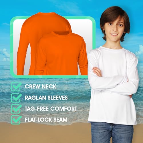 INGEAR Boys Rash Guard Long Sleeve Swim Shirt - Quick Dry UPF 50+, Kids Fishing Shirt, Dry fit Shirts for Boys Sizes XS-XL2