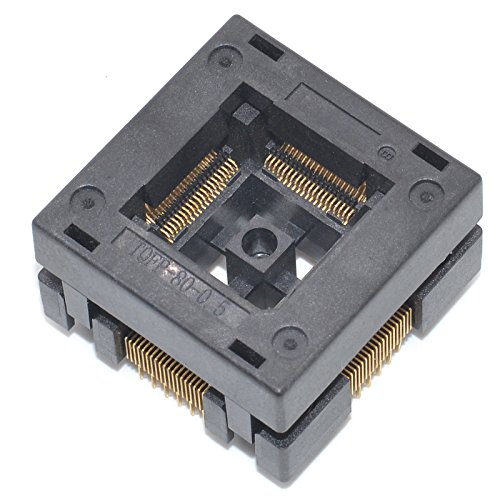 qfp80-05 socket ic burn-in tesing socket otq-80-05-02b 05mm pitch 12x12mm ic dimension open-top socket soldering versionqfp80