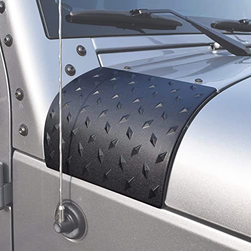 Hooke Road Black Hood Cowl Body Armor Outer Cowl Cover Corner Guards for 2007-2018 Jeep Wrangler JK & JKU Accessories - Pair - Image 4