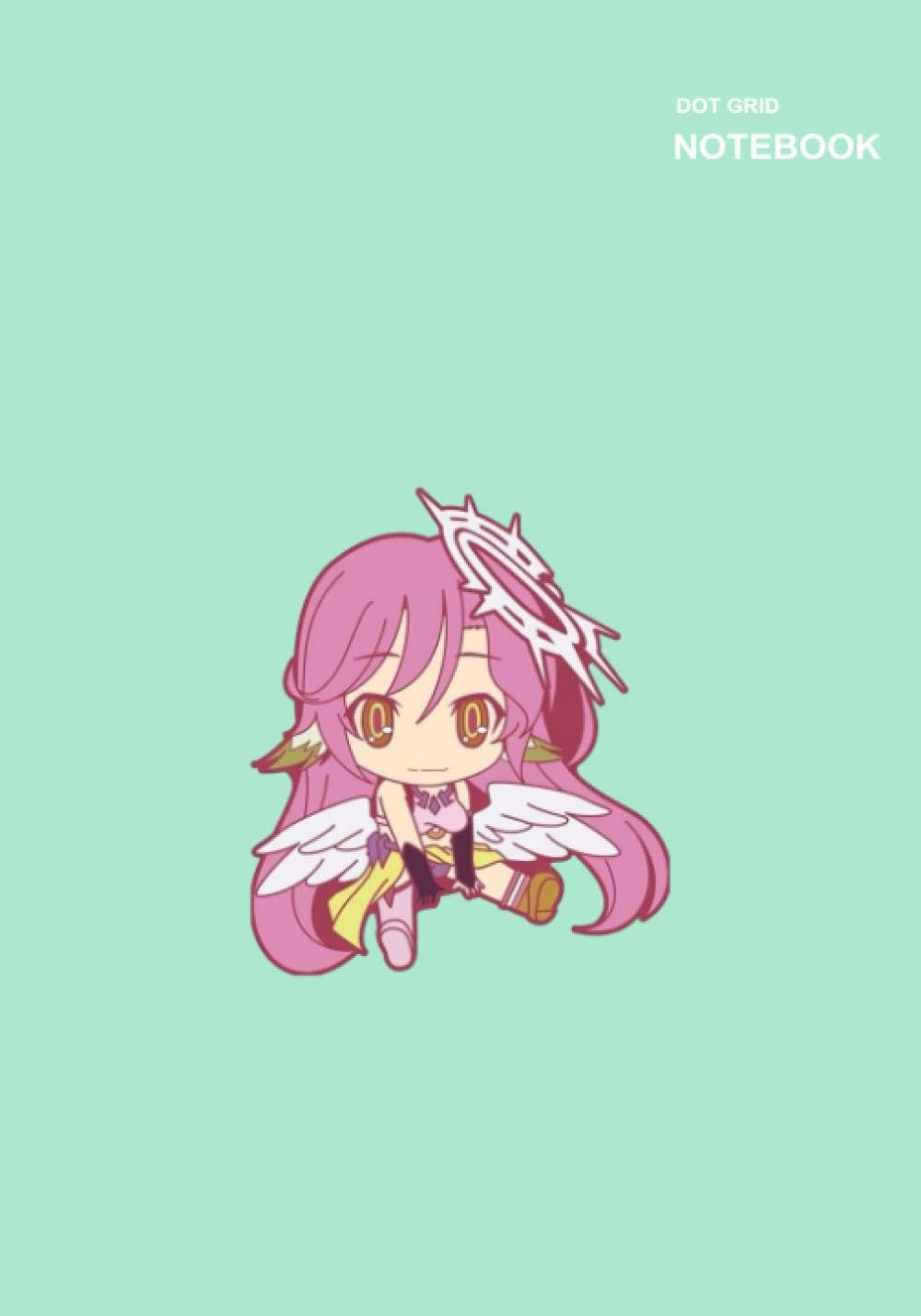 Cute dot grid notebook: Dotted Pages, 110 Pages, 7 x 10 inches, Chibi Jibril No Game No Life Notebook Cover.