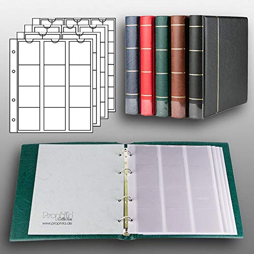 Prophila Kobra Album Per Monete Con 4 Fogli Per 110 Monete Verde