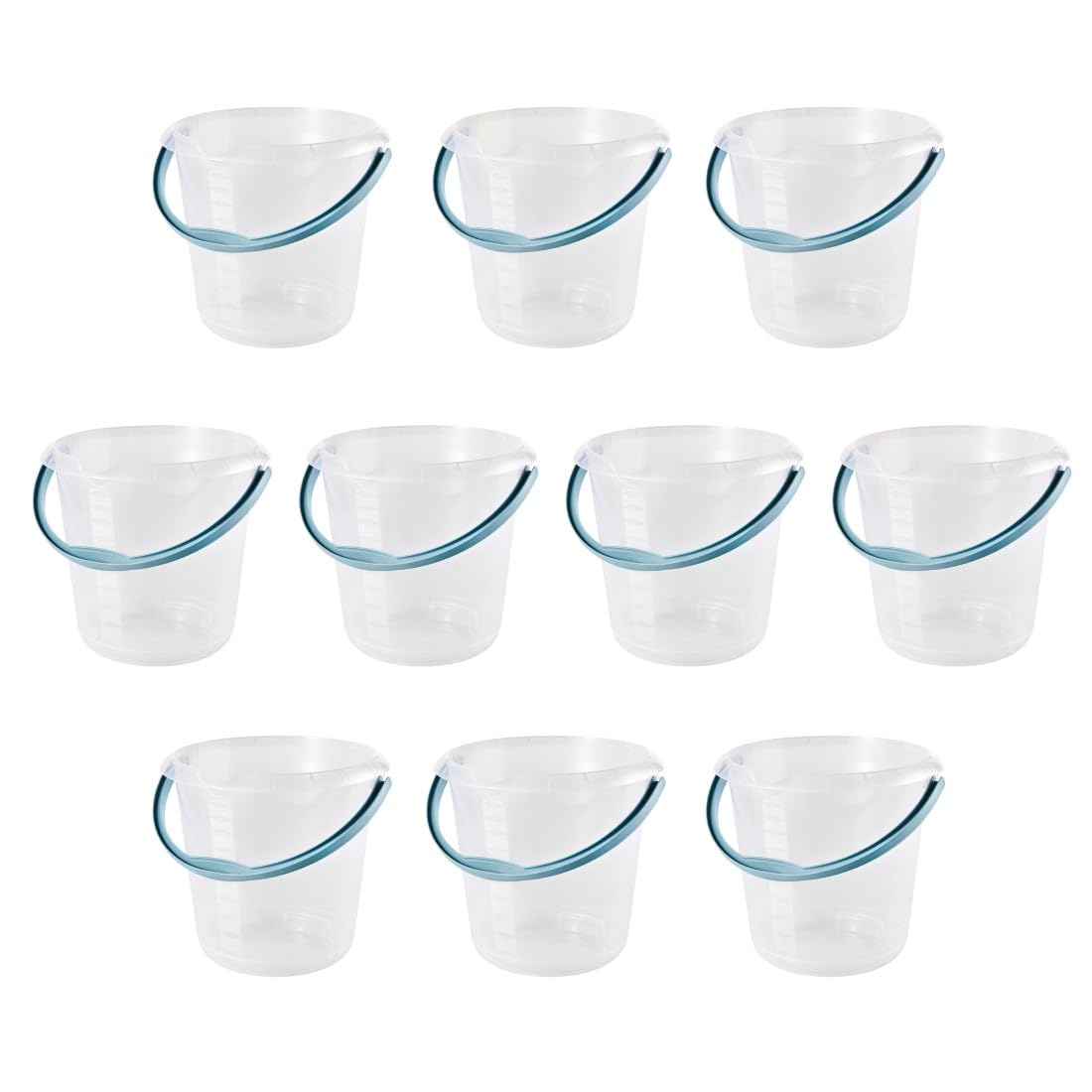 keeeper mika 10x Eimer mit integrierter Mess-Skala und ergonomischem Griff, 10 l, Natur-Transparent