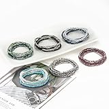 FULU AUTUMN Boho Beaded Bracelet Multi-Layer Crystal Stone Beaded Bracelets for Women Stretch Bracelets Fashion Jewellery Birthday Gifts for Her(Nevy blue) - Image 7