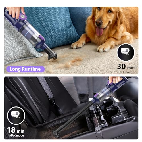 Image of 17000PA Cordless Handheld Vacuum Cleaner, 100W Brushless Motor, 2H Type-C Fast Charging, LED Screen & Light, Portable for Car, Home, Pet Hair