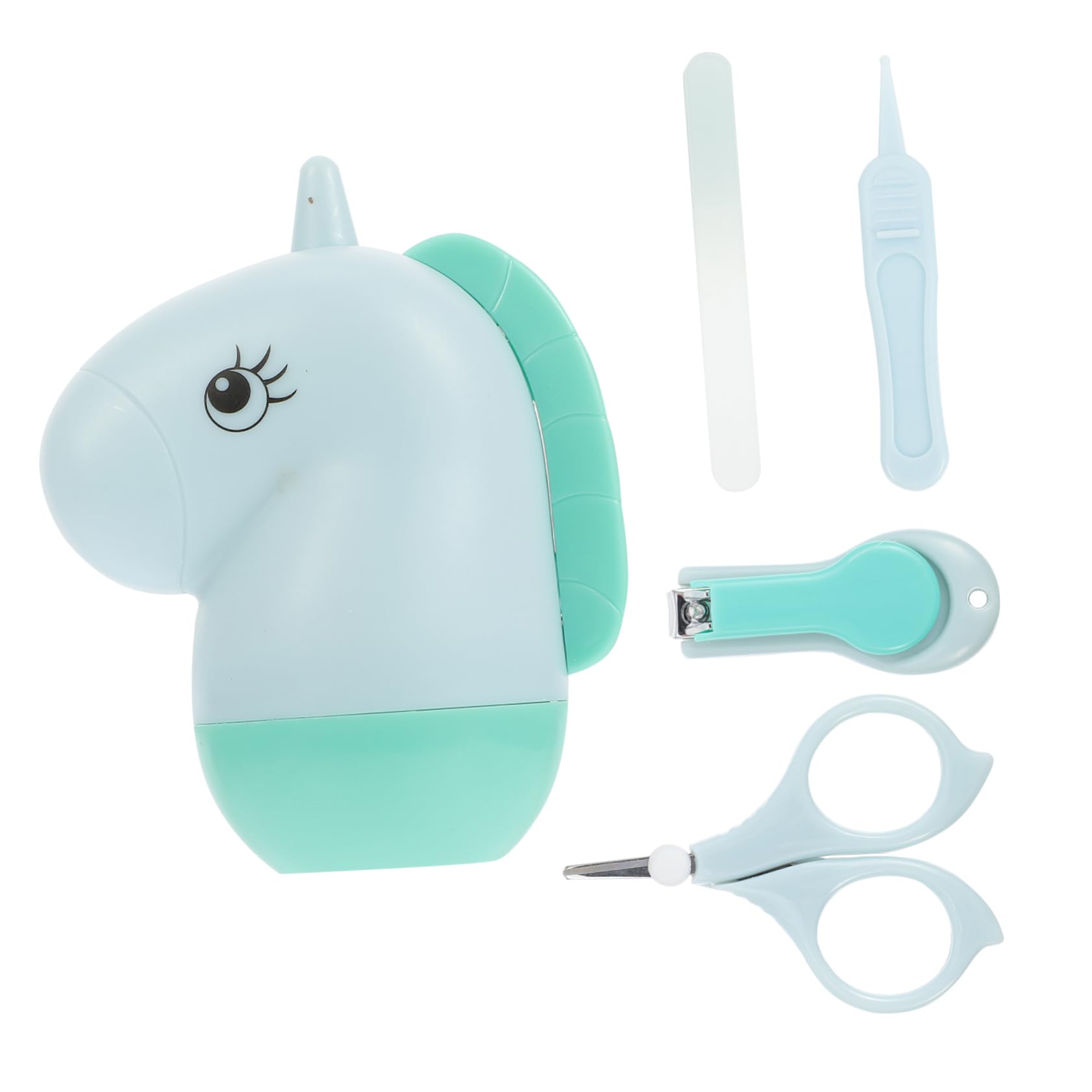MERRYHAPY Baby Nail Trimmer Set 4pcs Nail Clippers Scissors Nail File Tweezers Compact Storage Case Safe
