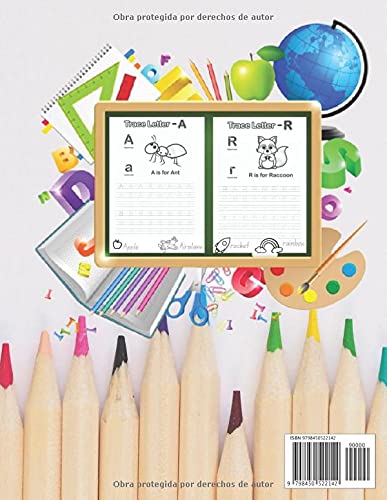 Miniatura 2 de Practica de escritura a mano - Libro de trabajo Rastreo de letras Rastreo de letras-Alfabeto de escritura a mano para niños Leer, escribir y ... de