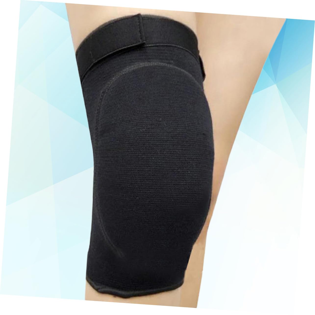 PartyKindom 1Pc Adjustable Knee Support Sleeve for Adults Non Slip Breathable Pressurized Sponge Pad for Volleyball Dance Basketball More Black
