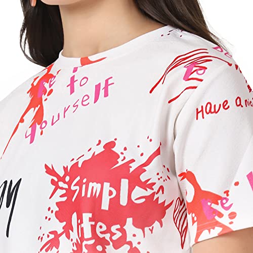 Image of Leriya Fashion Women's Casual Top Shirts Print T-Shirts Basic Summer Women Tops