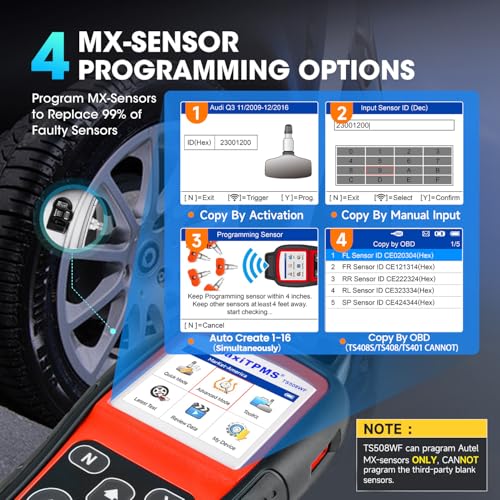Autel MaxiTPMS TS508WF TPMS Programming Tool, 2026 Upgrade WiFi Ver. of TS508 TS501 TS408 TS601, Tire Pressure Monitor, Program MX-Sensors 315/433MHz, Relearn Activate All Sensors, TPMS Reset Diagnose - Image 7