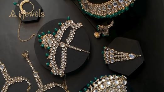 I Jewels 18K Gold Plated Traditional Kundan & Pearl Studded