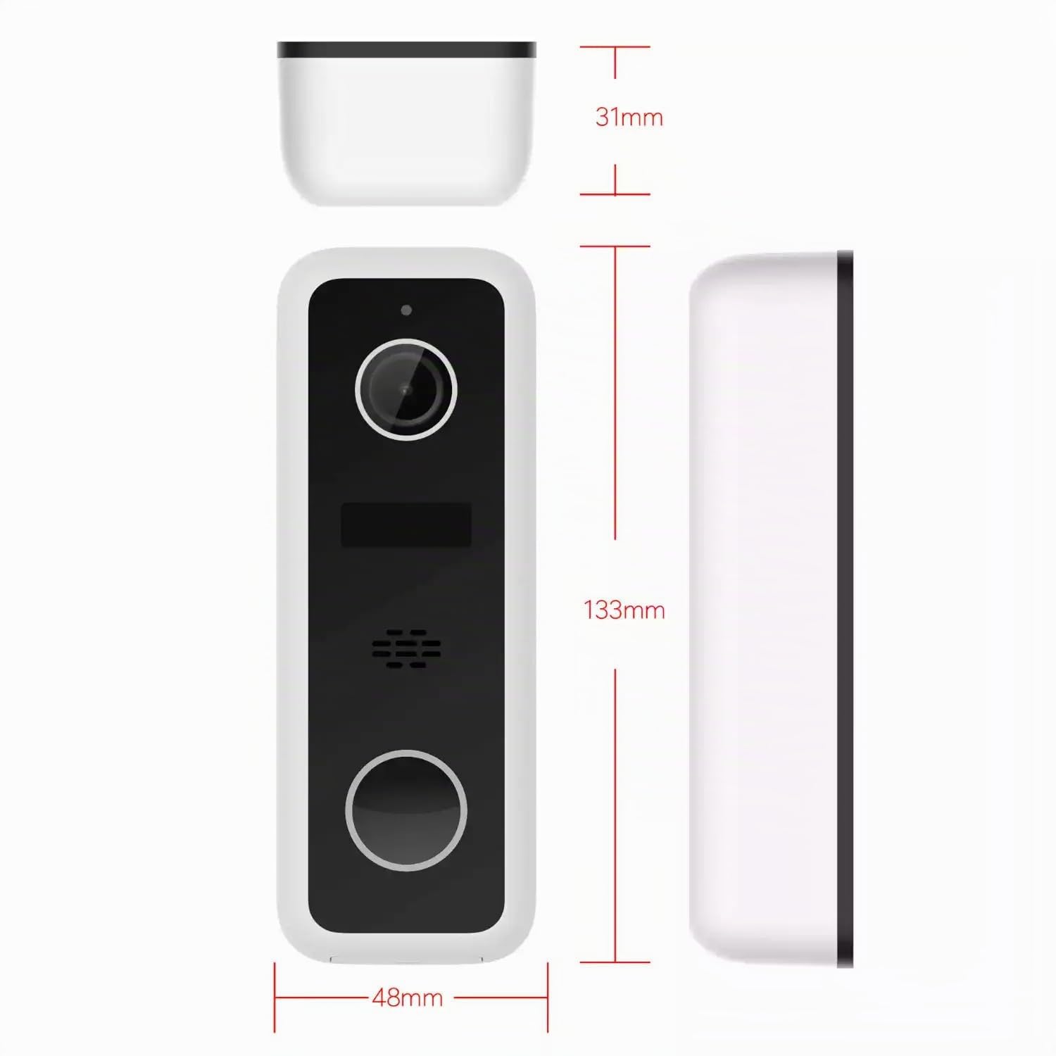 Daewoo Visiophone connecté WiFi avec Sonnette DB502W - Détection de Mouvement, Batterie intégrée - Répondez aux visiteurs de Puis Votre téléphone - Compatible avec Amazon Alexa, l’Assistant Google