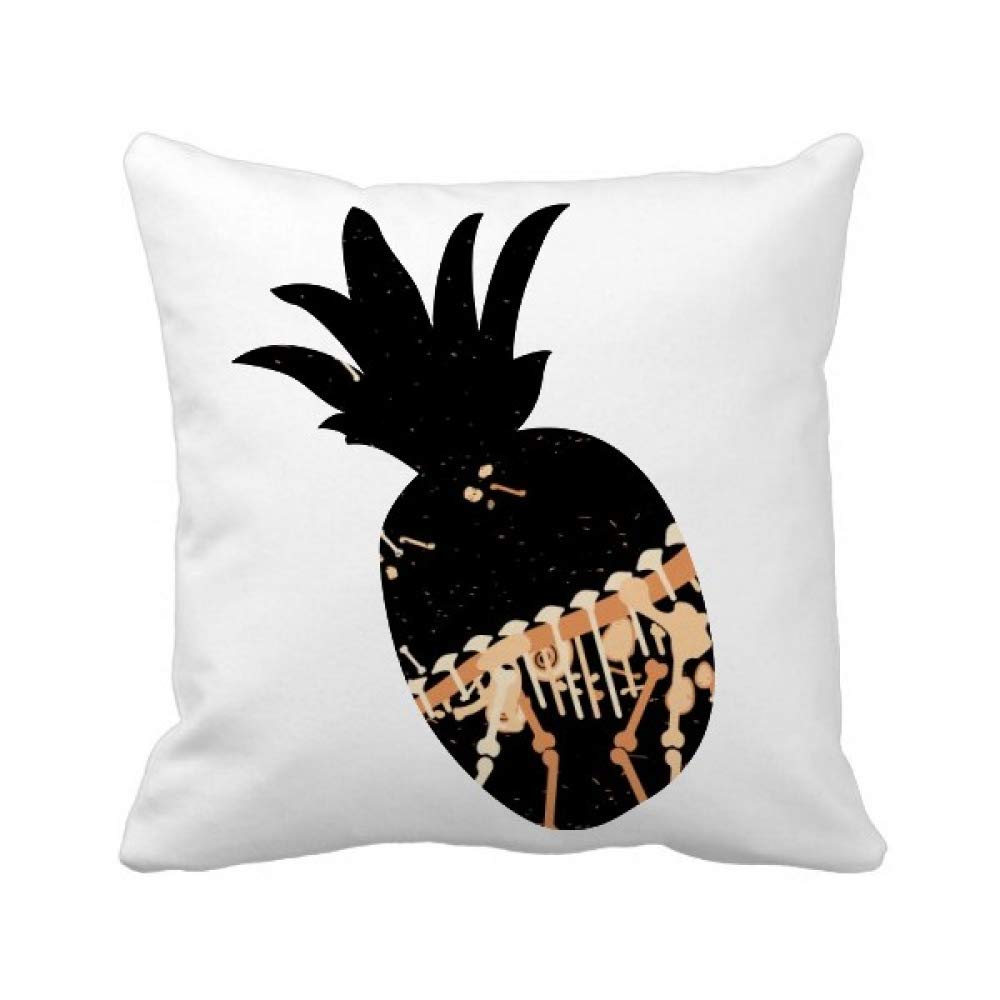 Housse de coussin carré géant motif os de dinosaure et énorme ananas style DIY l'herbe