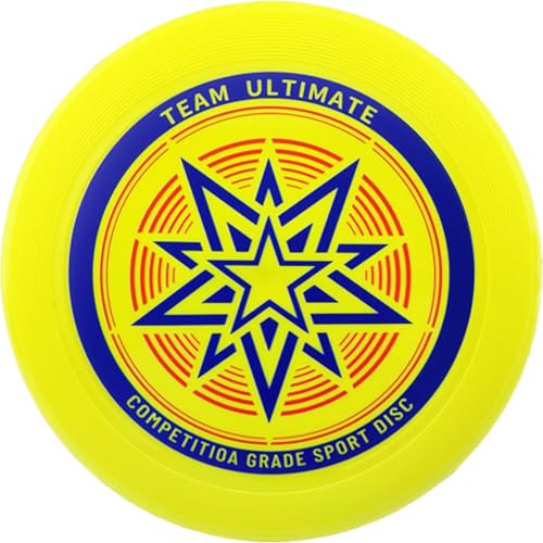 LZYKJGS Frisbee 175g, Ultimate Frisbee, Disco de Lanzamiento Profesional, Frisbee de competición Funsport, Disco Ultimate Frisbee, Jugadores Aficionados y Profesionales (Amarillo)