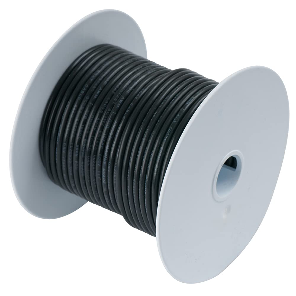 Ancor 100025 Marine Grade Electrical Primary Tinned Copper Boat Wiring (18-Gauge, Black, 250-Feet)