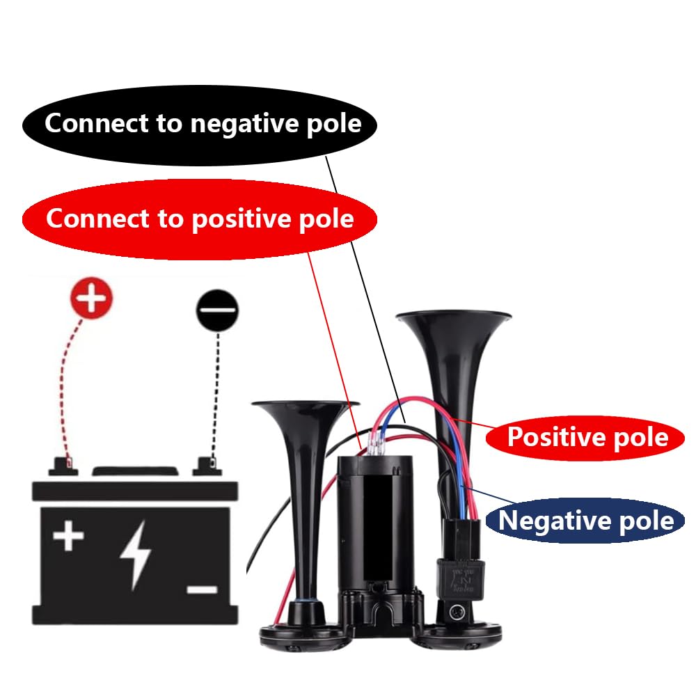 Kit de bocinas de aire eléctricas dobles súper fuertes de 12 V y 600 dB con compresor aplicable para cualquier vehículo de 12 V, SUV, camión, coche, bocina de aire, bocina ruidosa para