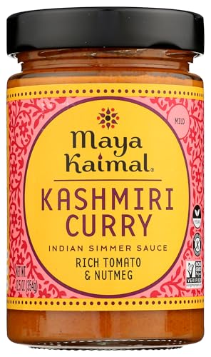 Maya Kaimal Kashmiri Curry Sauce, 12.5 oz, Mild Indian Simmer Sauce with Tomato and Nutmeg. Vegan...