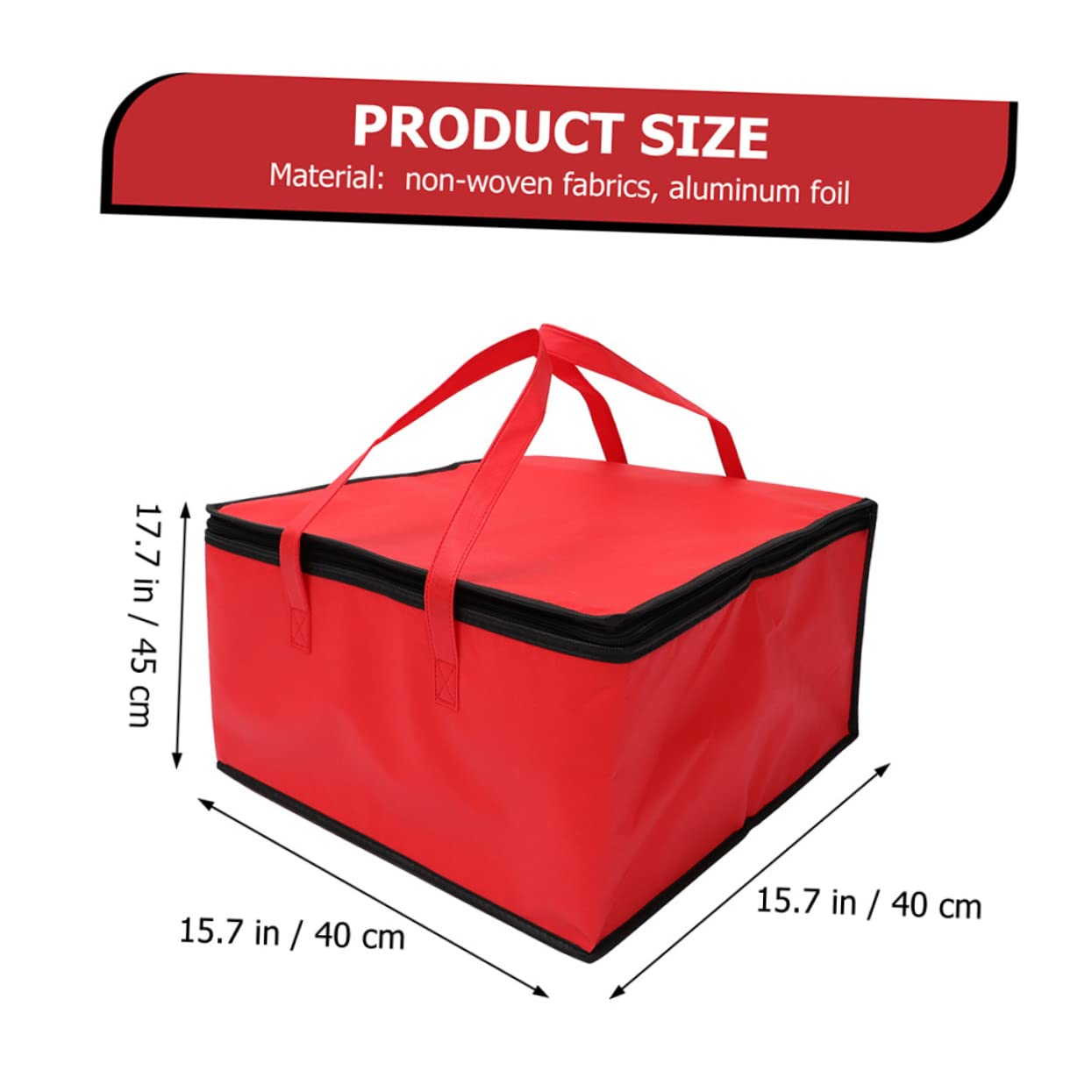 NAMOARLY Aluminum Pizza Box Warmer Bag Insulated Carrier Bag for Grocery Shopping Food Pouch