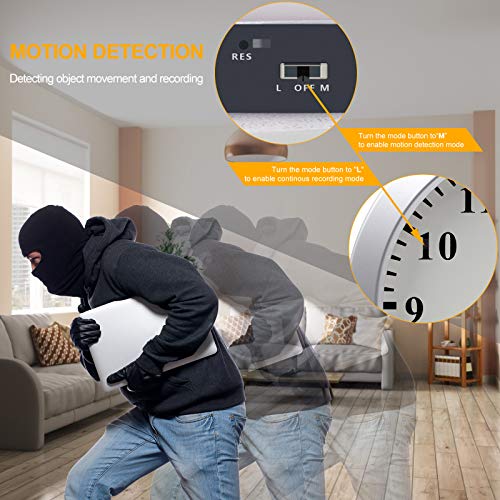 Magho Hidden Camera Wall Clock, 1080P Spy Camera Clock Nanny Cam Indoor Covert Video Only Security Camera For Home And Office, No Wifi Version #TOP3