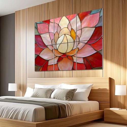 6 Pack Paneles Acústicos de Arte Absorbentes de Sonido con Diseño de Vidrio Rosa y Flor, Paneles Decorativos Autoadhesivos para Estudio y Oficina 72"x48" miniatura 5